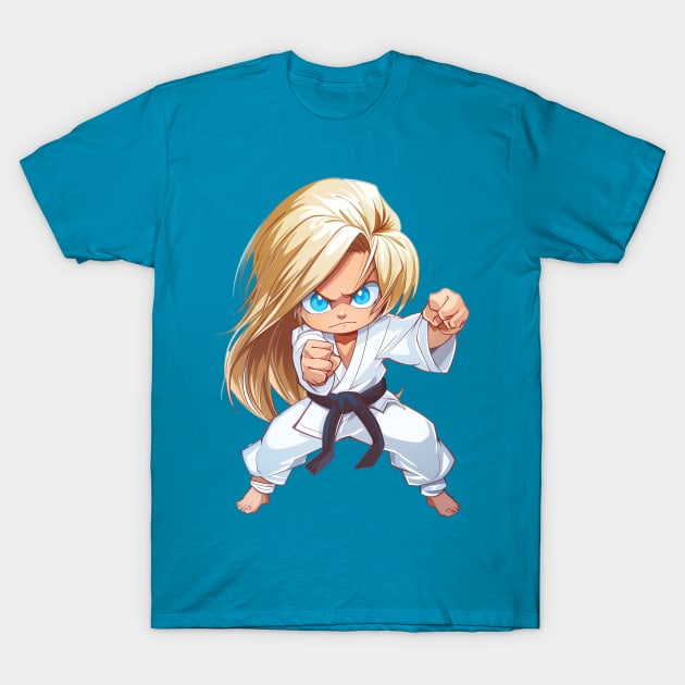 Karate Chibi Girl T-Shirt by JunkyDotCom